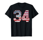 Jersey Player Number 34 Personalized T-Shirt - Unique Graphic Unisex