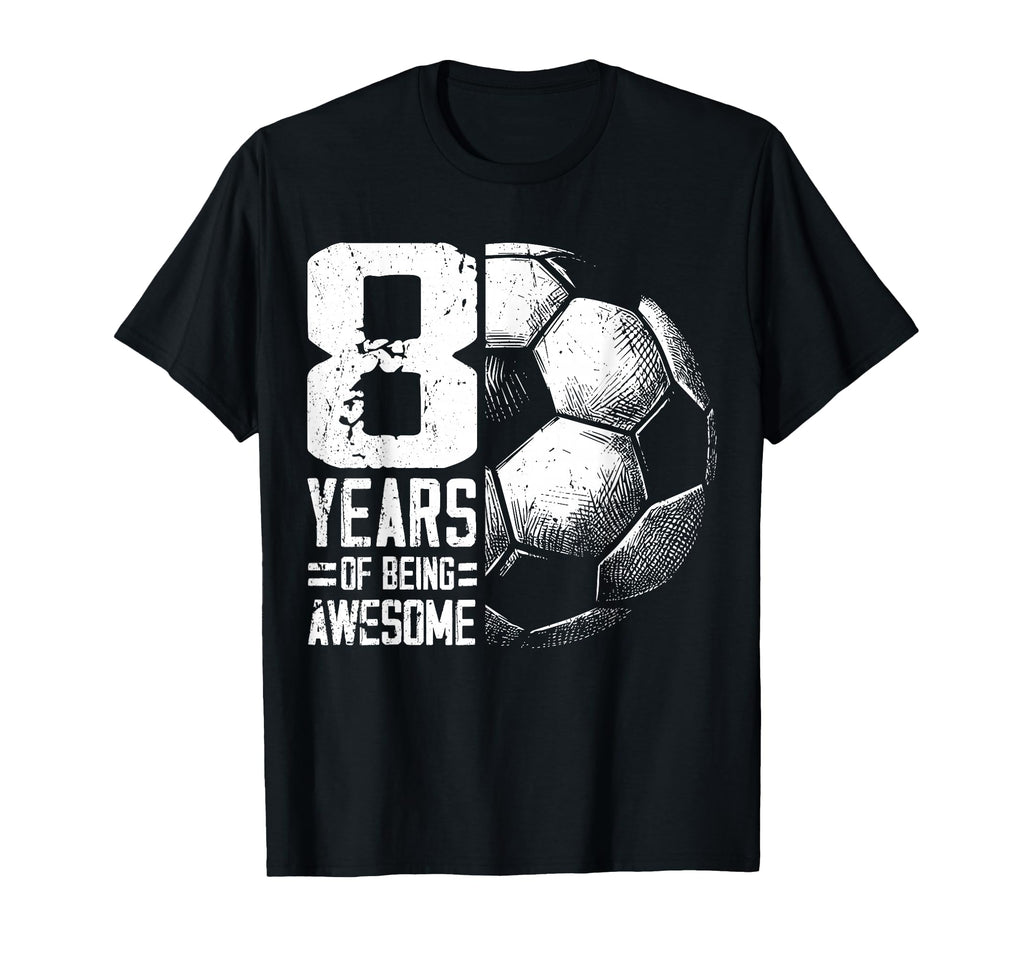 8Th Birthday Soccer Player Football T-Shirt - Minimalist Print for Adults