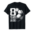8Th Birthday Soccer Player Football T-Shirt - Minimalist Print for Adults