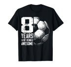 8Th Birthday Soccer Player Football T-Shirt - Minimalist Print for Adults
