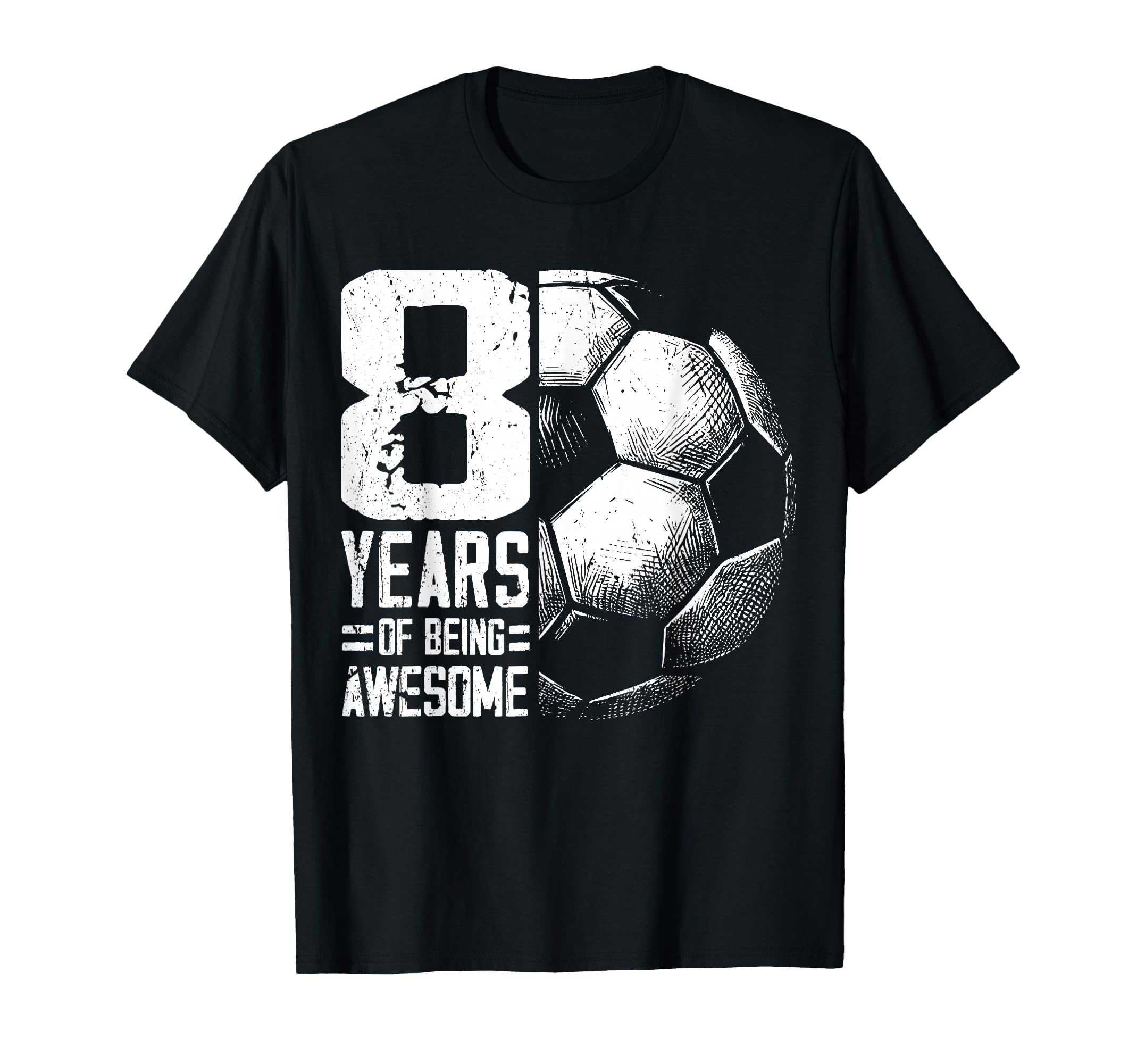8Th Birthday Soccer Player Football T-Shirt - Minimalist Print for Adults
