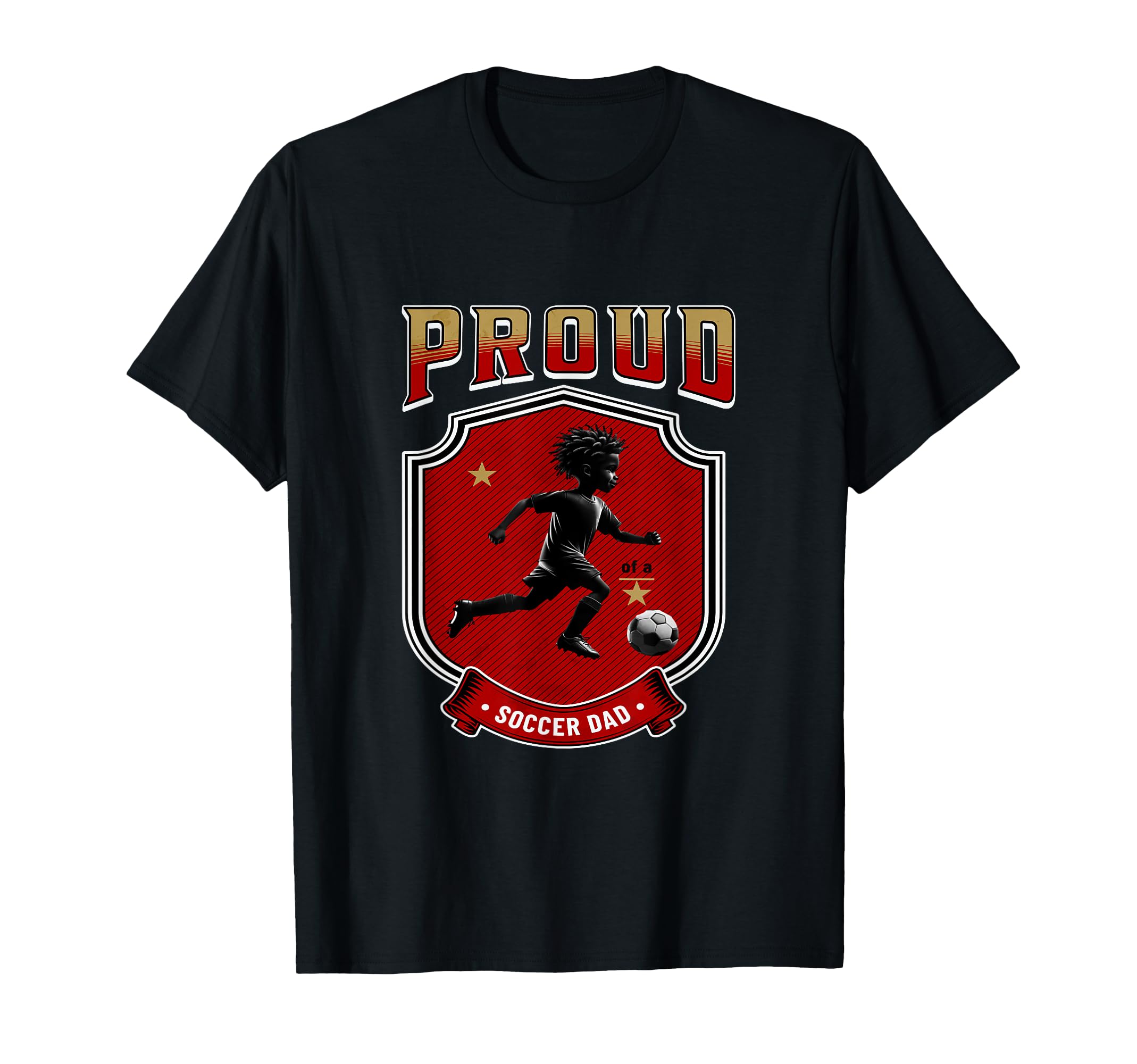 Proud Dad Soccer Player Soccer Dad T-Shirt - Novelty Apparel for Adults