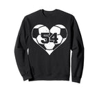 Soccer Heart Number 54 Jersey Sweatshirt - Streetwear Style Men Women