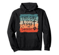 This Runs Jesus And Soccer Player Hoodie - Casual Everyday Wear for Adults