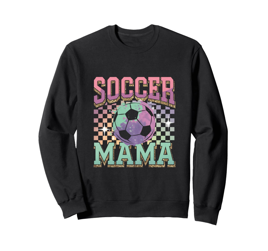 Soccer Mama Soccer Fan Checkered Sweatshirt - Minimalist Print for Adults