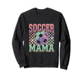 Soccer Mama Soccer Fan Checkered Sweatshirt - Minimalist Print for Adults