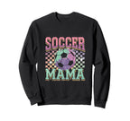 Soccer Mama Soccer Fan Checkered Sweatshirt - Minimalist Print for Adults