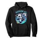 Kickin It Soccer Player Panda Ball Hoodie - Graphic Print for Adults