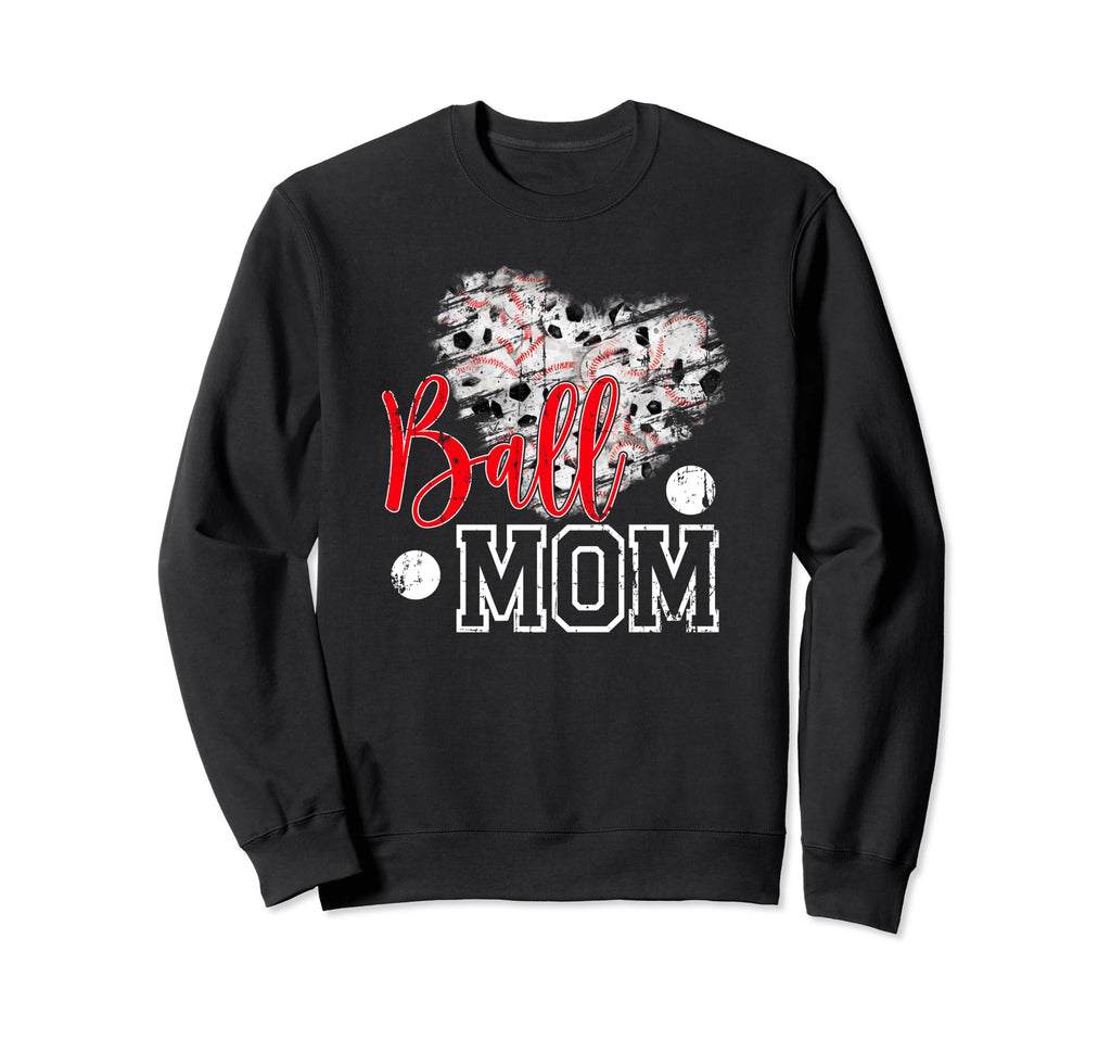 Ball Mom Soccer Baseball Mom Baseball Sweatshirt - Custom Art Print Unisex