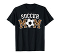 Leopard Soccer Mom Mom Who Love Soccer T-Shirt - Graphic Print Unisex