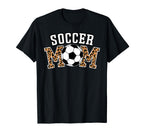 Leopard Soccer Mom Mom Who Love Soccer T-Shirt - Graphic Print Unisex