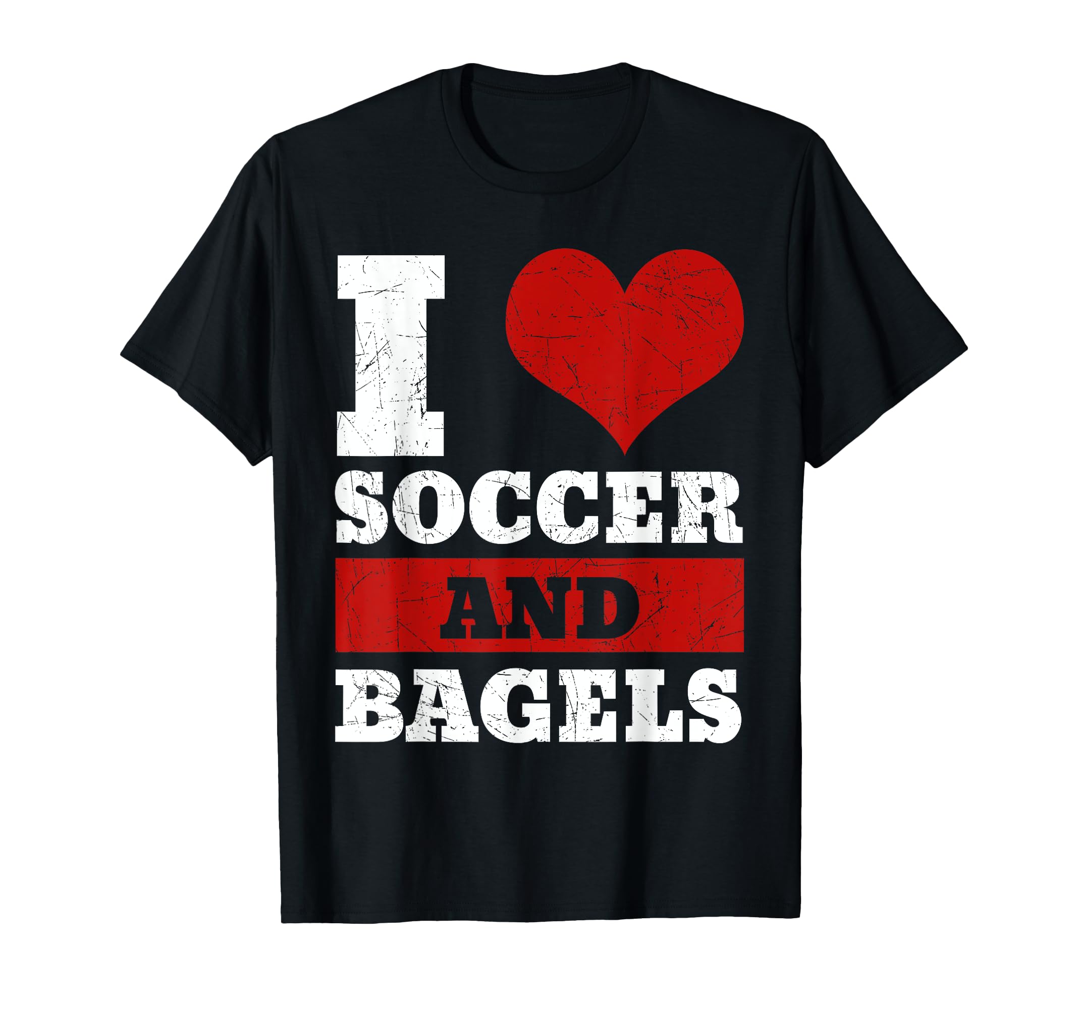 I Love Soccer And Bagels Team Sport T-Shirt - Trendy Graphic for Adults