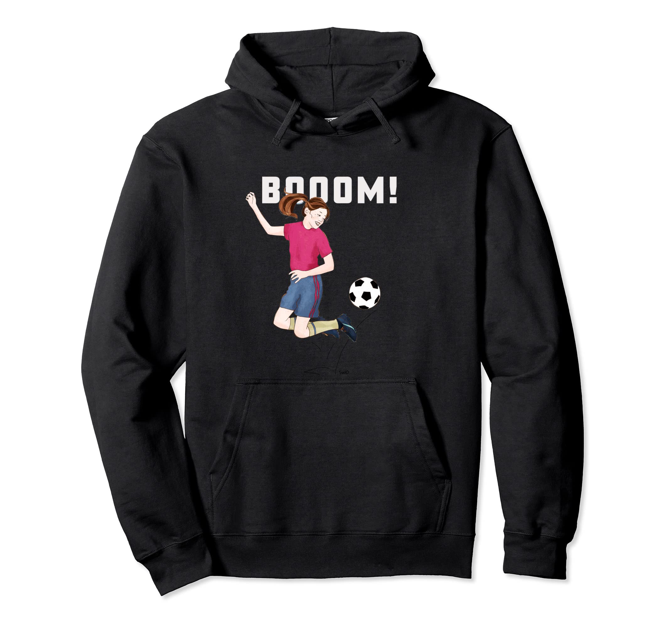 Boom Football Kicks Ball No Background Hoodie - Trendy Graphic for Adults