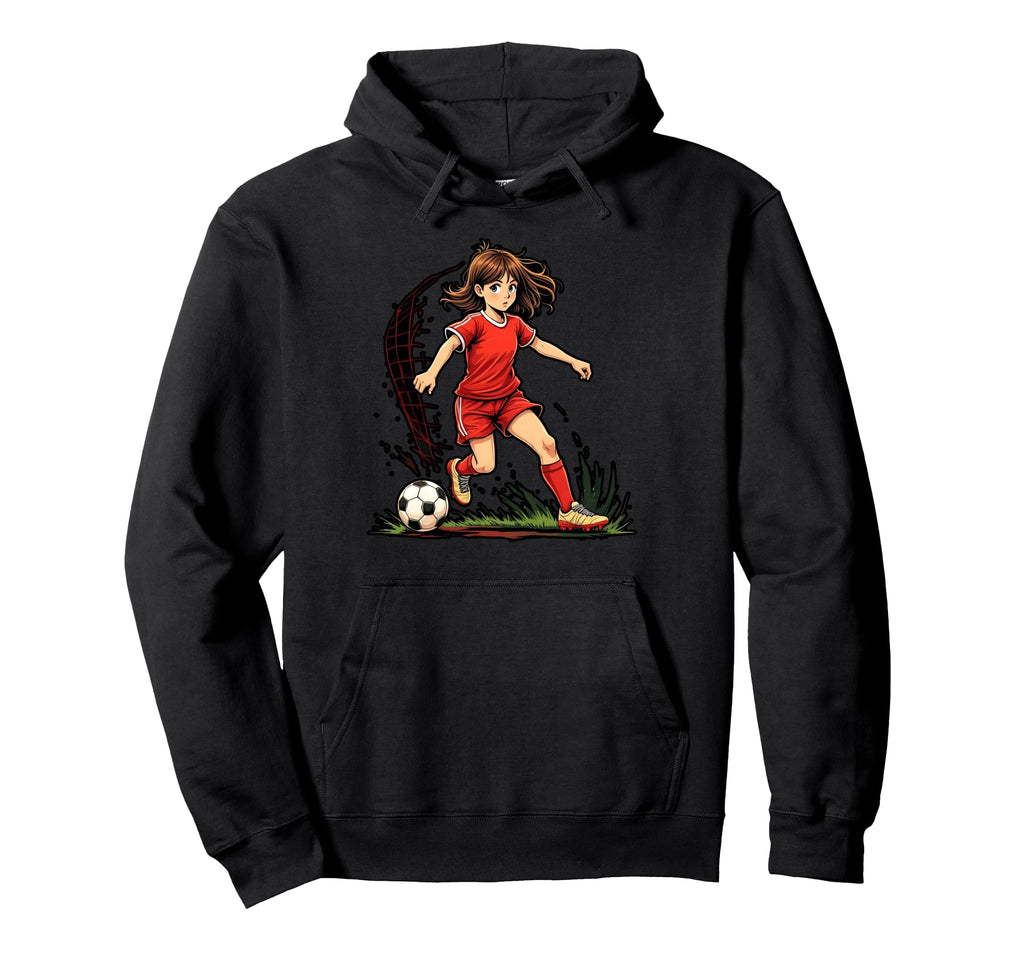 Soccer Player Kicking Ball Sports Fans Hoodie - Minimalist Print Unisex
