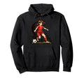 Soccer Player Kicking Ball Sports Fans Hoodie - Minimalist Print Unisex