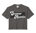 Soccer Auntie Soccer Aunt Checkered Hoodie - Trendy Graphic Men Women