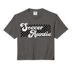 Soccer Auntie Soccer Aunt Checkered Hoodie - Trendy Graphic Men Women