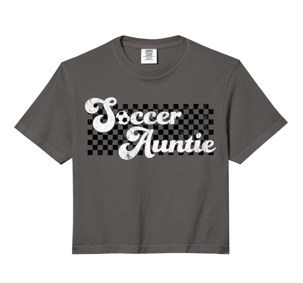 Soccer Auntie Soccer Aunt Checkered Hoodie - Trendy Graphic Men Women