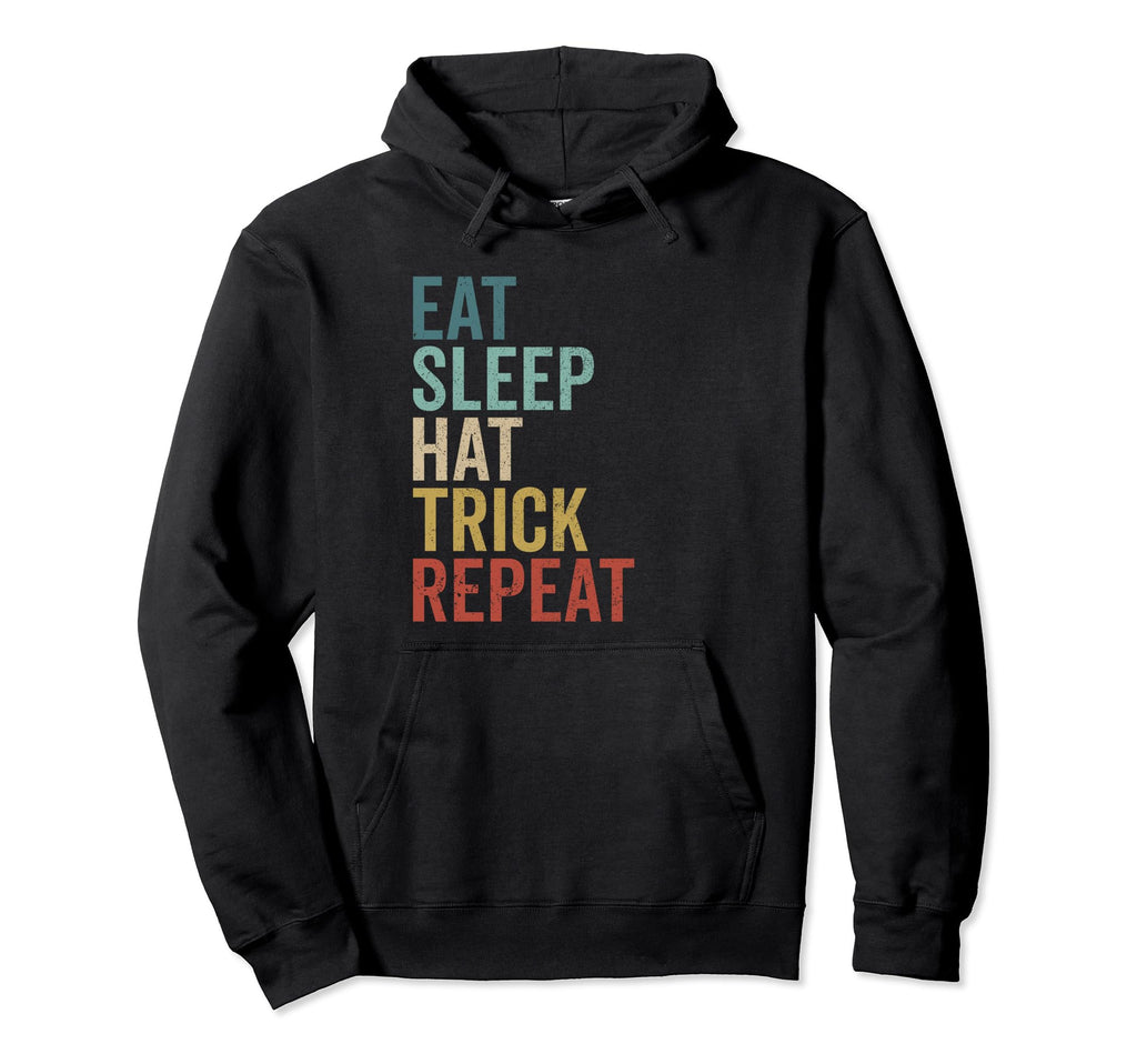 Eat Sleep Hat Trick Repeat Ice Hockey Hoodie - Custom Art Print for Adults