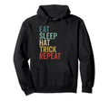 Eat Sleep Hat Trick Repeat Ice Hockey Hoodie - Custom Art Print for Adults