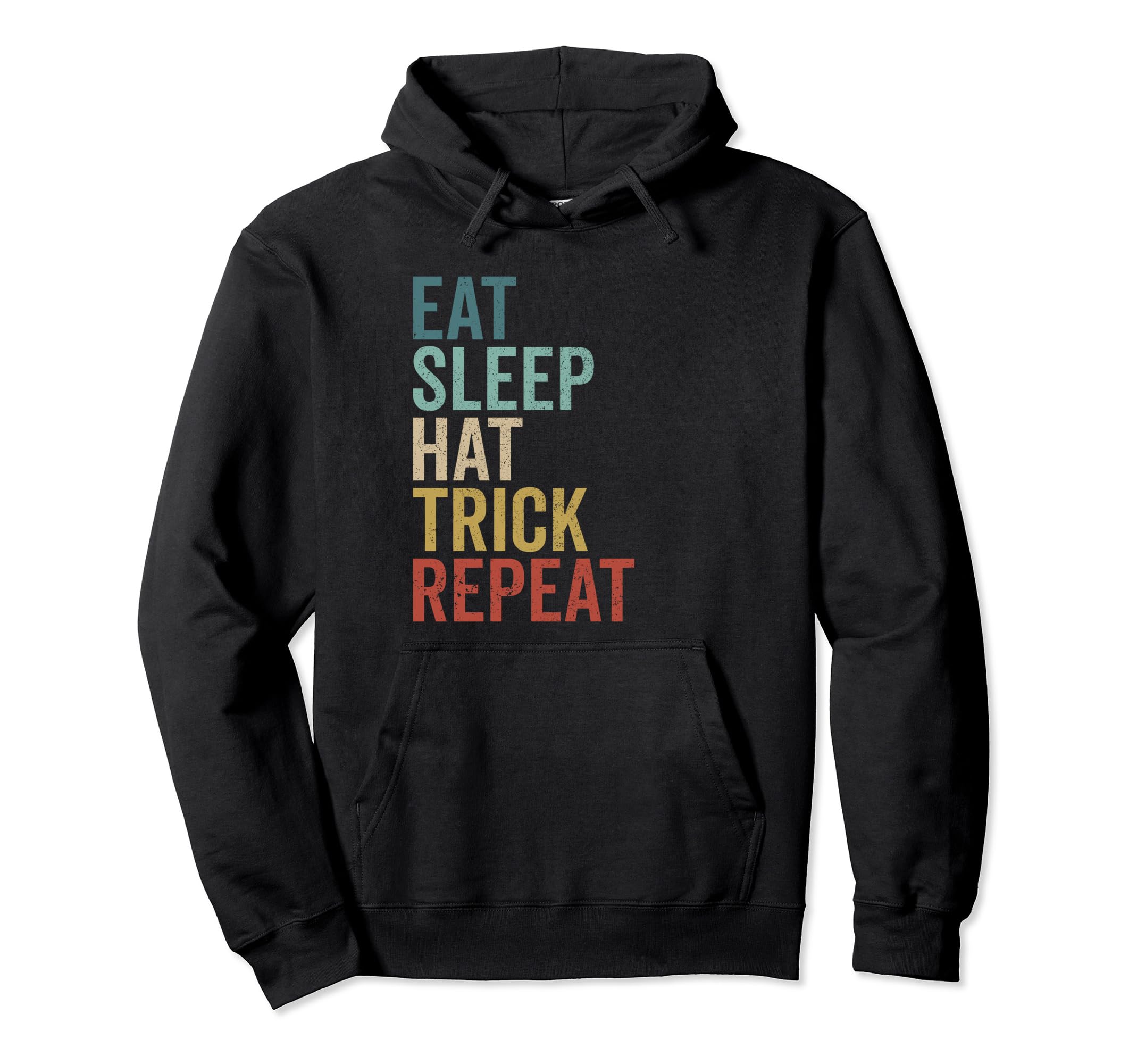 Eat Sleep Hat Trick Repeat Ice Hockey Hoodie - Custom Art Print for Adults