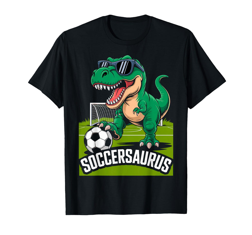 Soccersaurus Dinosaur T Rex Soccer T-Shirt - Aesthetic Graphic Men Women