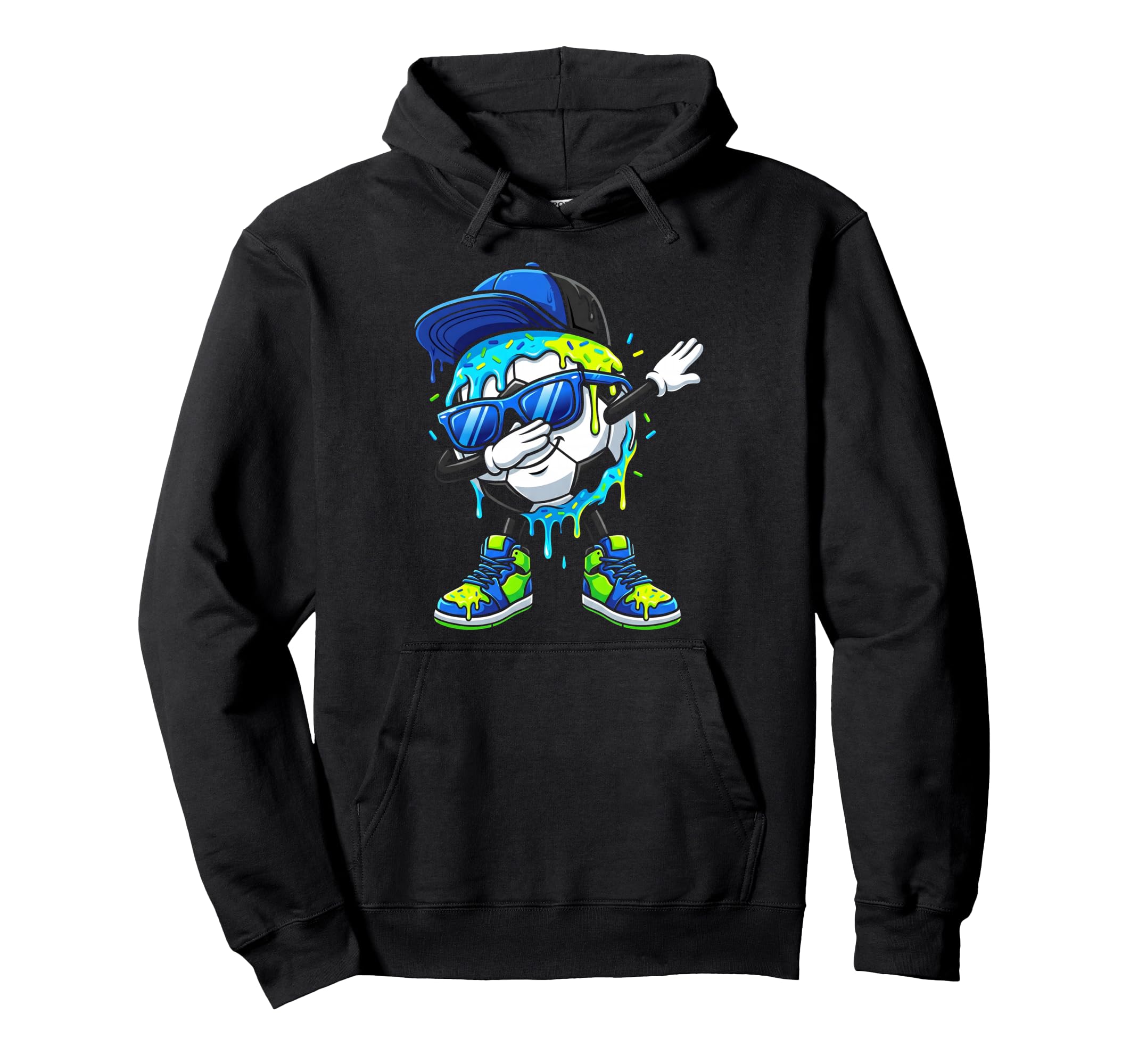 Soccer Ice Cream Drip Dabbing Sprinkles Hoodie - Novelty Apparel Men Women