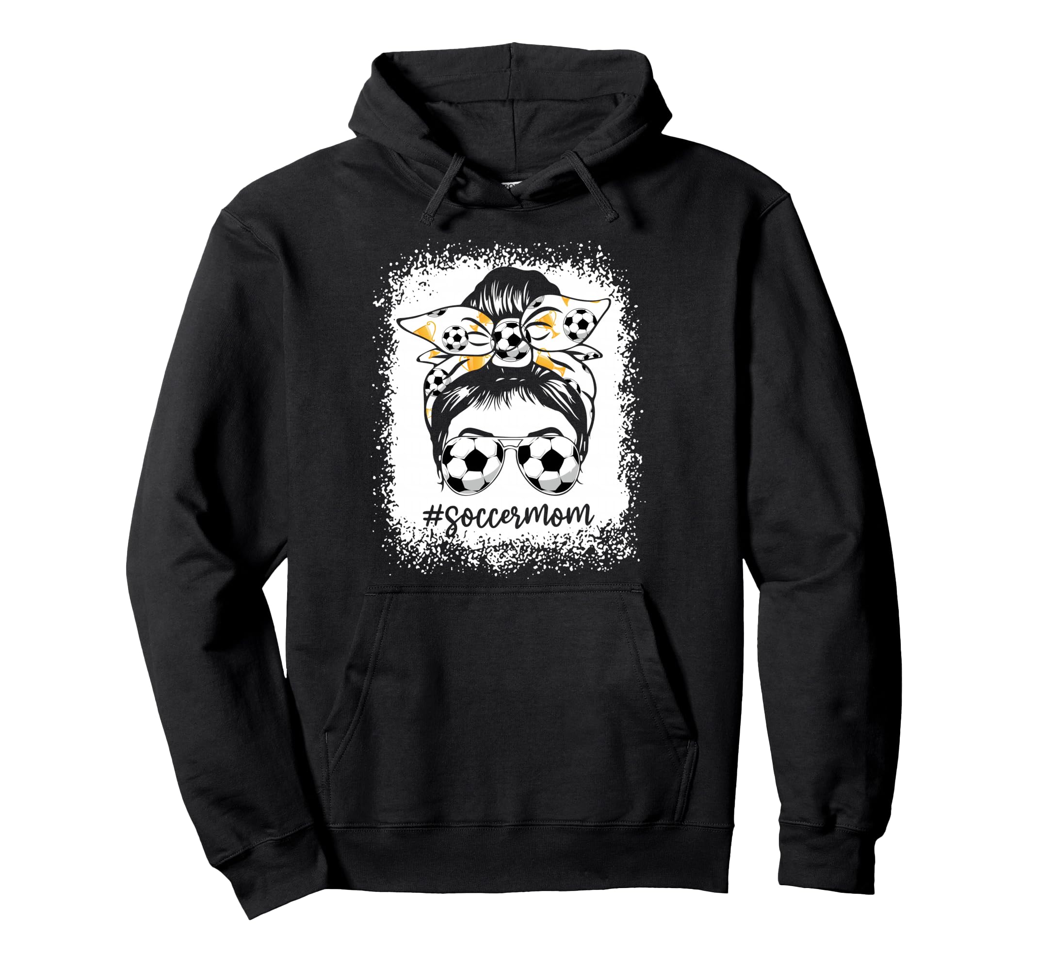 Bleached Soccer Mom Messy Bun Soccer Hoodie - Novelty Apparel Men Women