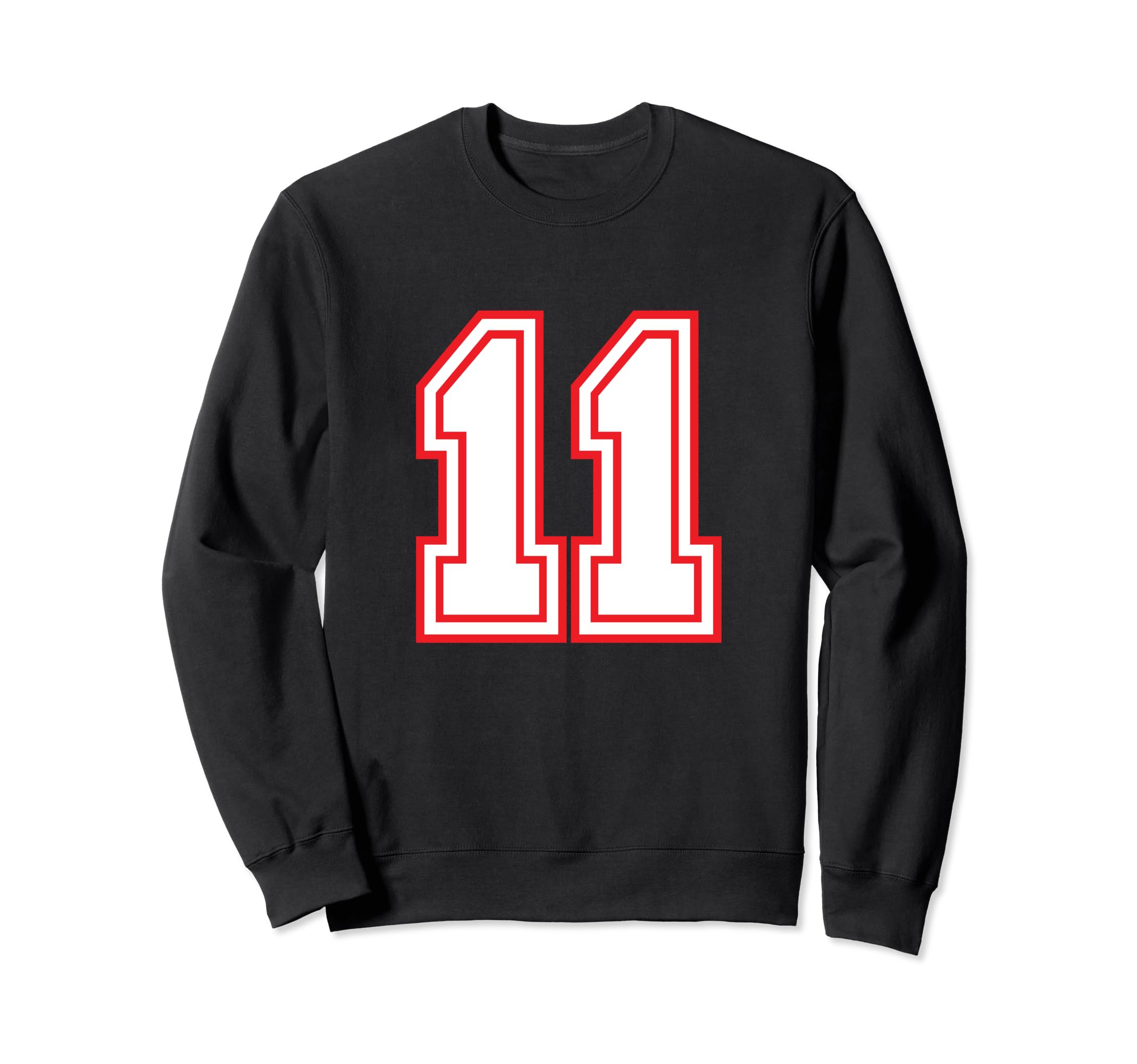 Number 11 Red Varsity Favorite Sweatshirt - Fun Novelty Design for Adults