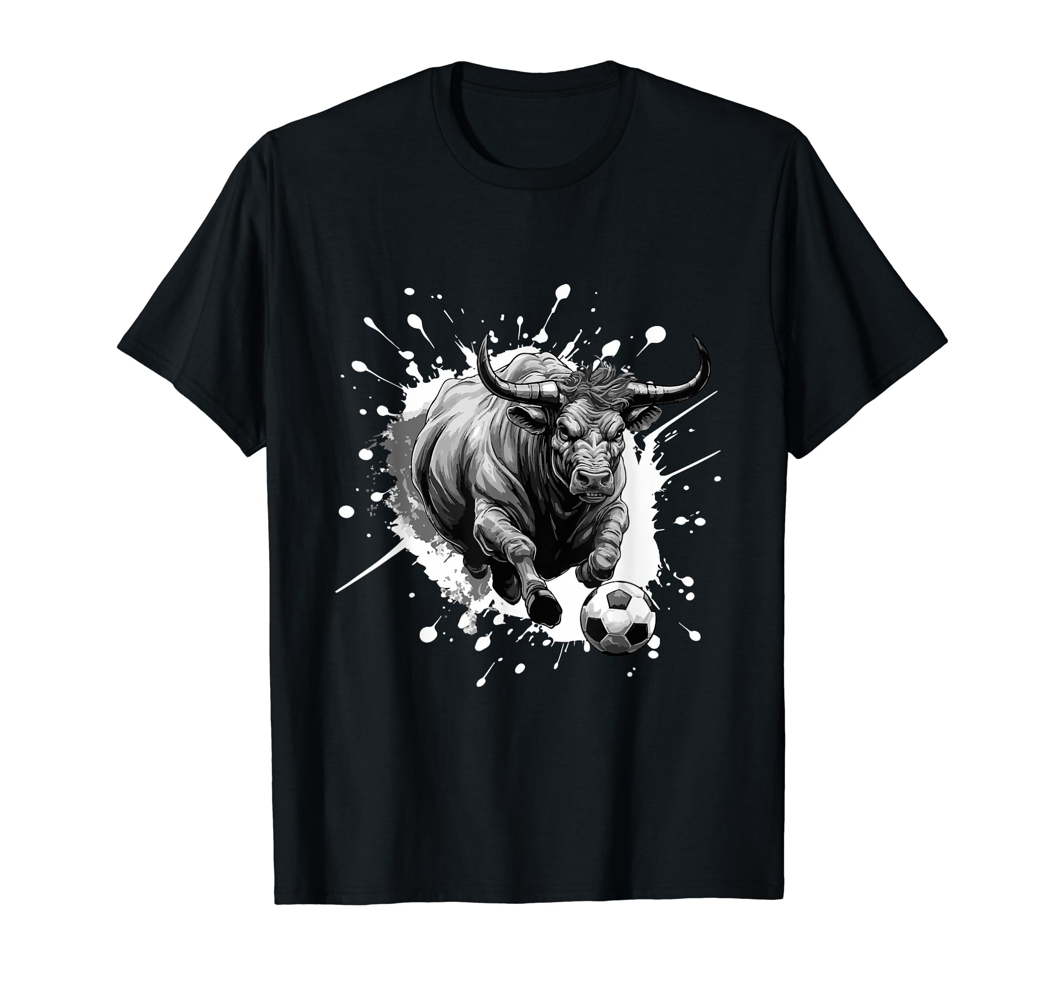 Bull Playing Soccer Sports Team Animal T-Shirt - Streetwear Style Unisex
