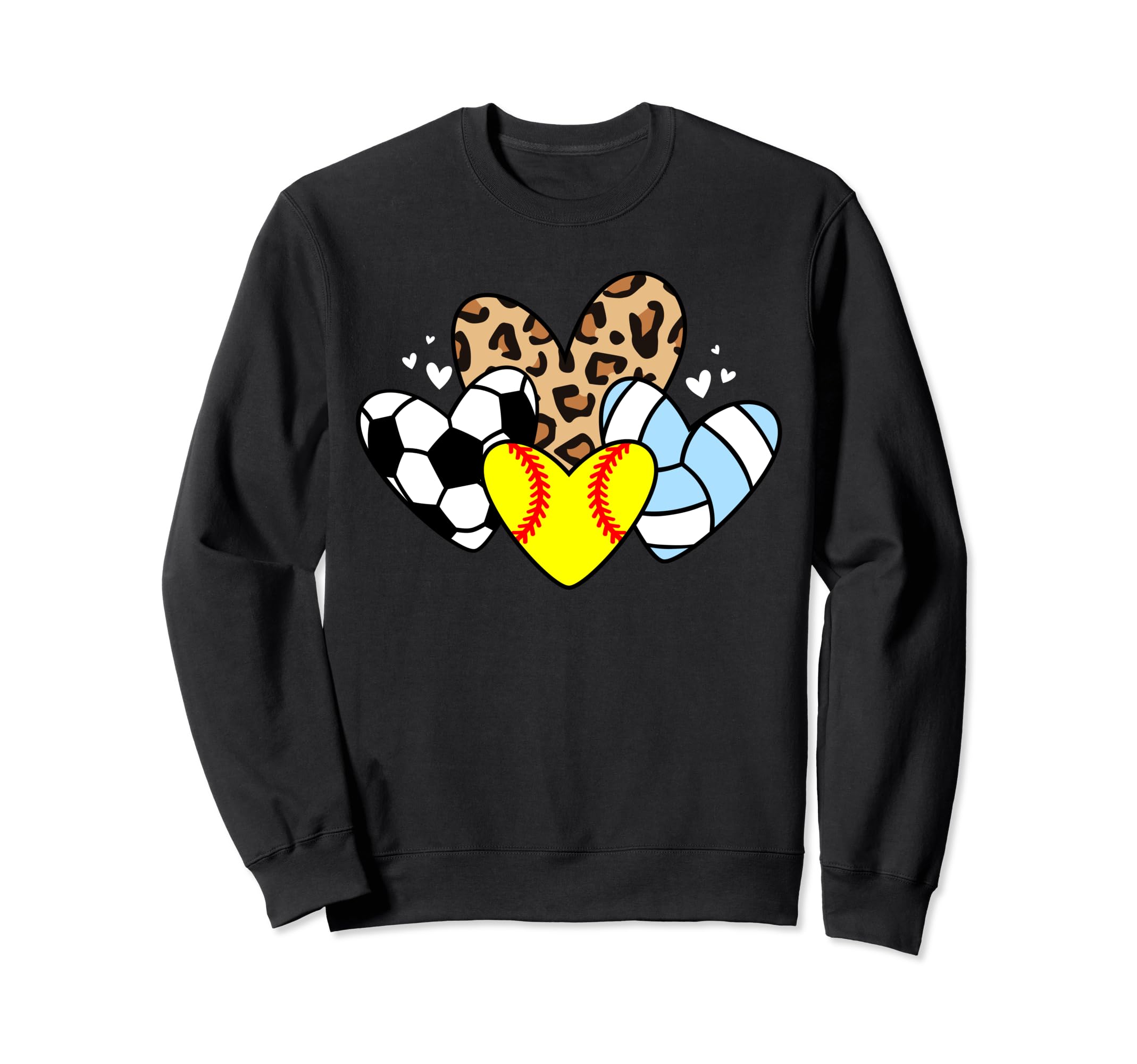 Softball Volleyball Soccer Heart Sweatshirt - Minimalist Print for Adults