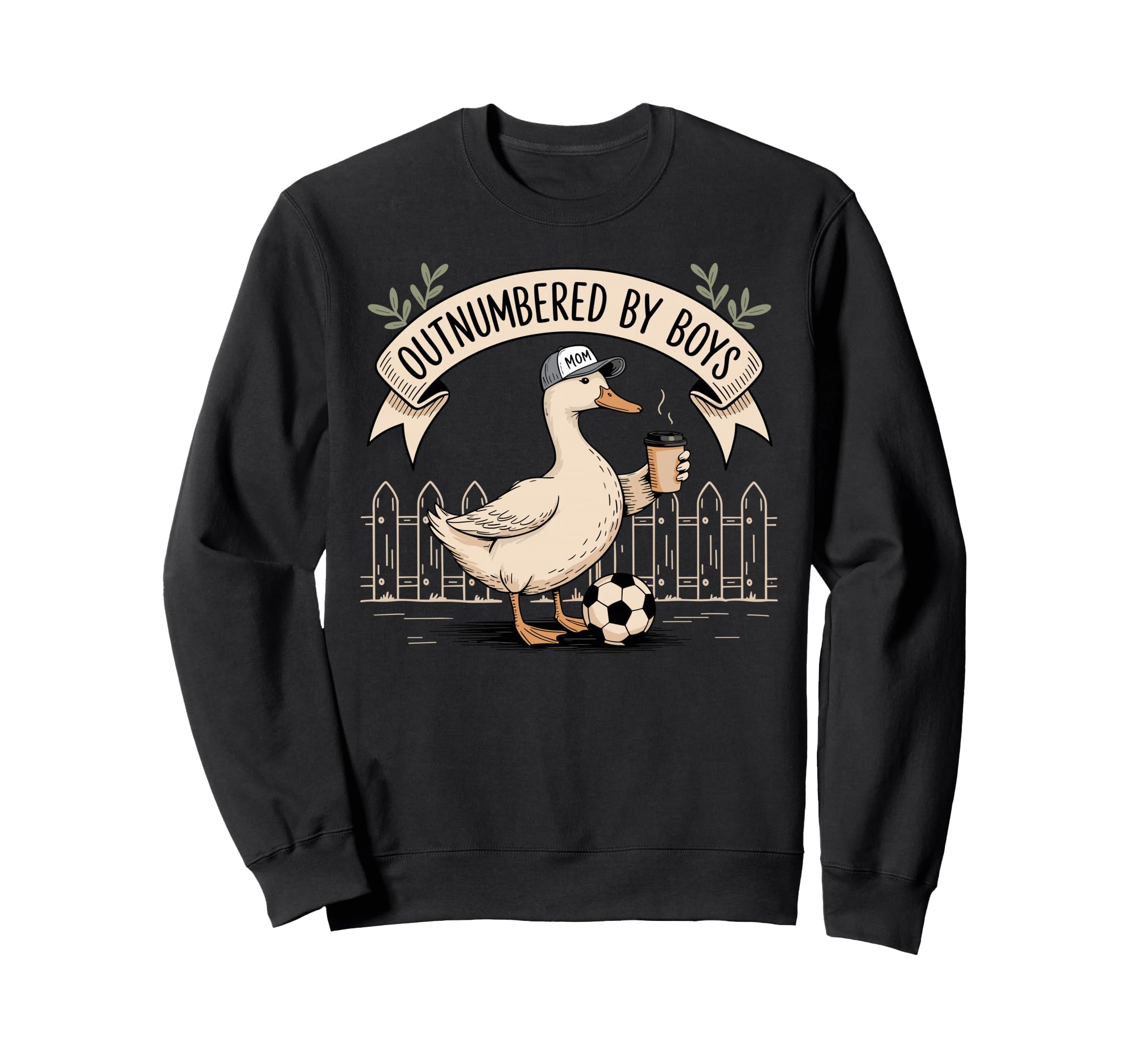 Outnumbered Funny Mom Goose Soccer Sweatshirt - Aesthetic Graphic Unisex