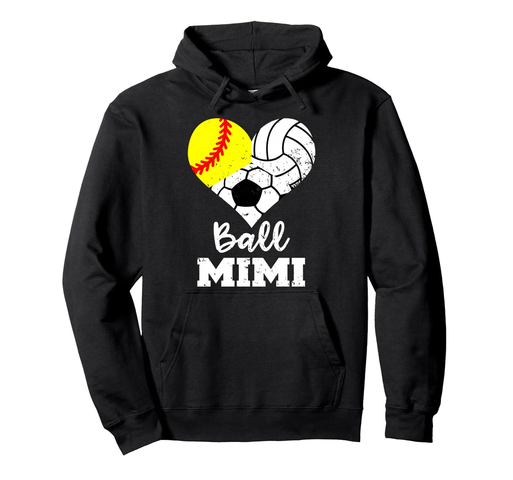 Ball Mimi Heart Funny Softball Hoodie - Custom Art Print for Adults