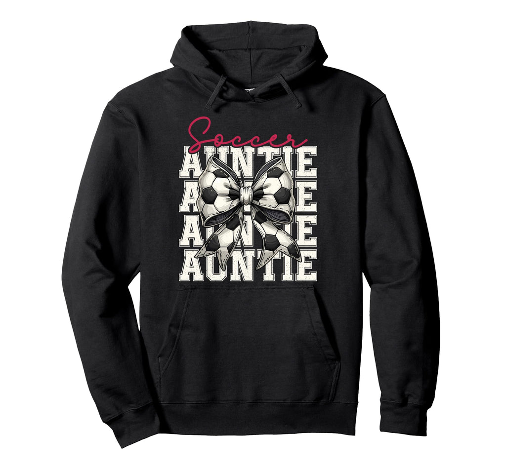 Soccer Auntie Funny Coquette Bow Hoodie - Fun Novelty Design Men Women