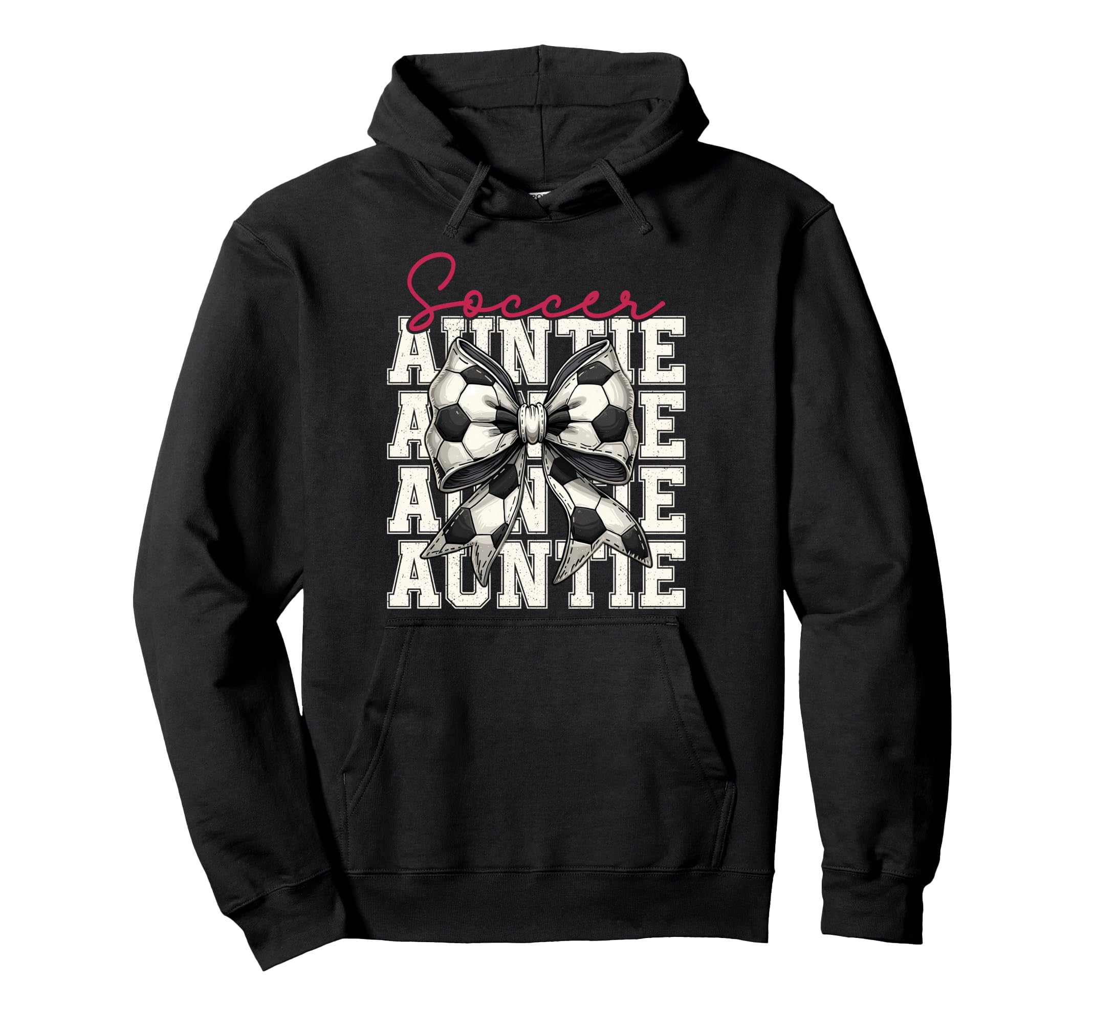 Soccer Auntie Funny Coquette Bow Hoodie - Fun Novelty Design Men Women