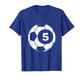 Soccer Player Jersey Number 5 Five T-Shirt - Custom Art Print Unisex
