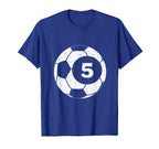 Soccer Player Jersey Number 5 Five T-Shirt - Custom Art Print Unisex