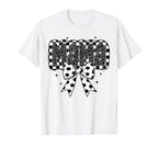 Checker Bow Soccer Mama Soccer Bow T-Shirt - Aesthetic Graphic Men Women