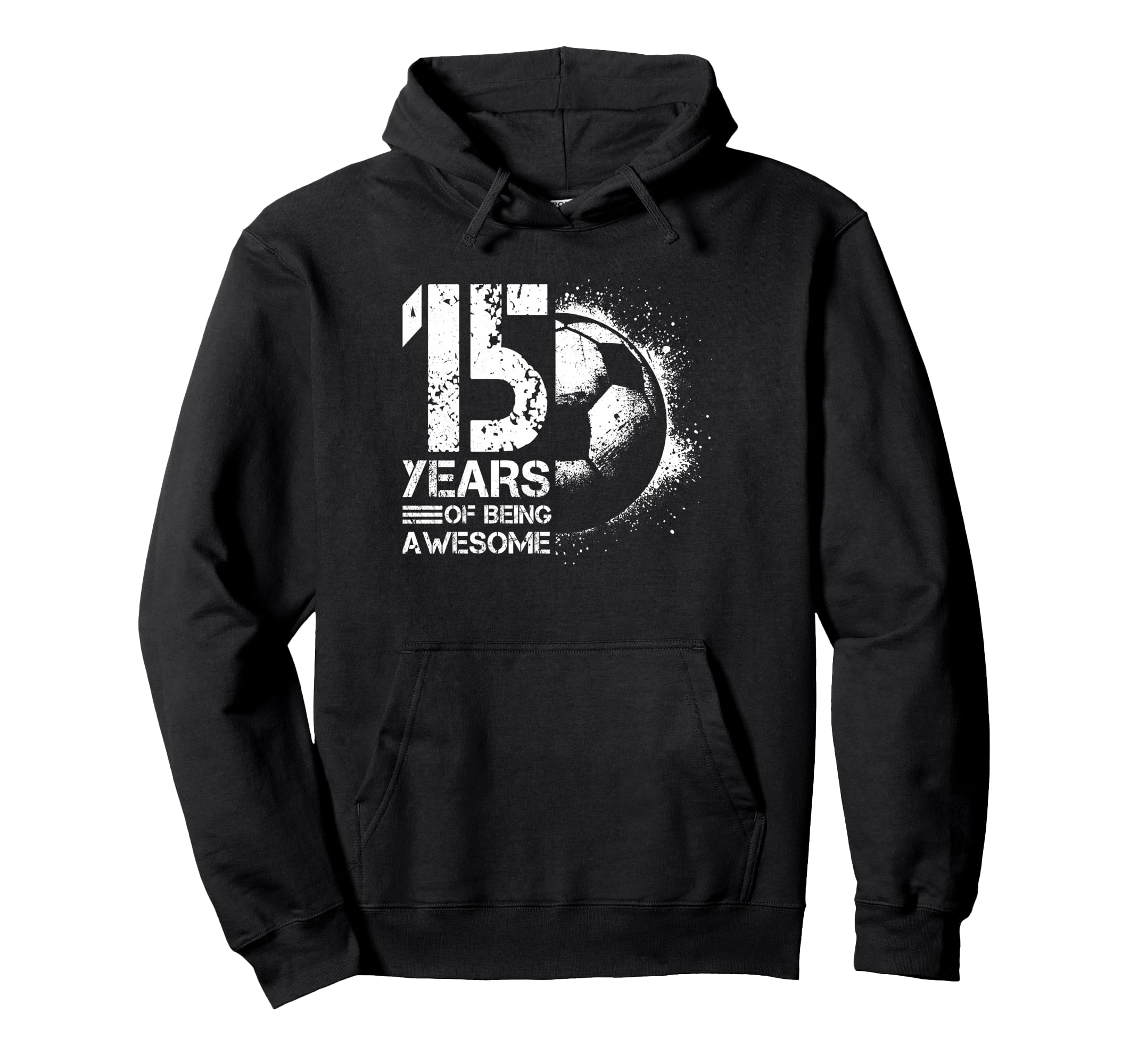 15Th Birthday Soccer Player Hoodie - Casual Everyday Wear Men Women