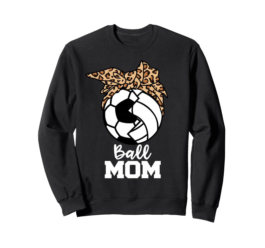 Ball Mom Funny Soccer Volleyball Sweatshirt - Graphic Print Men Women