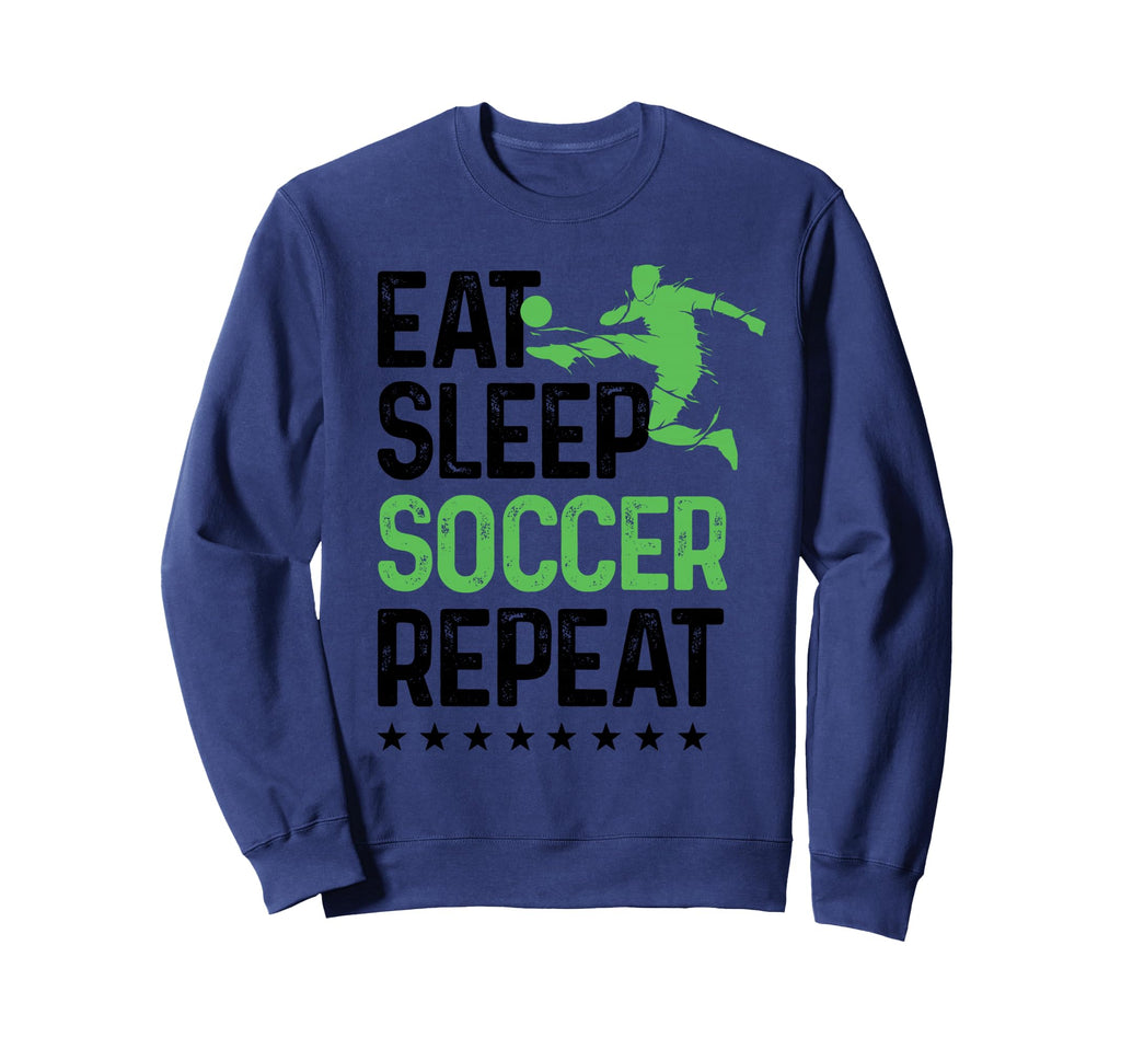 Eat Sleep Soccer Repeat Sport Sweatshirt - Minimalist Print for Adults