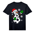 Soccer Santa Hat Snowman Funny T-Shirt - Minimalist Print for Adults