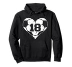 Soccer Number 18 Jersey Funny Soccer Hoodie - Custom Art Print Unisex