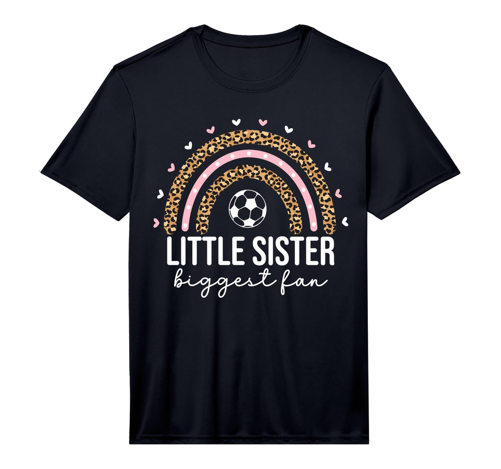 Little Sister Biggest Fan Soccer T-Shirt - Trendy Graphic Men Women