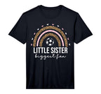 Little Sister Biggest Fan Soccer T-Shirt - Trendy Graphic Men Women