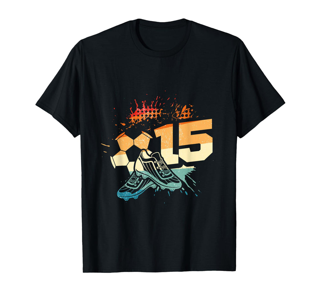15Th Birthday Soccer Player Football 15 T-Shirt - Trendy Graphic Unisex