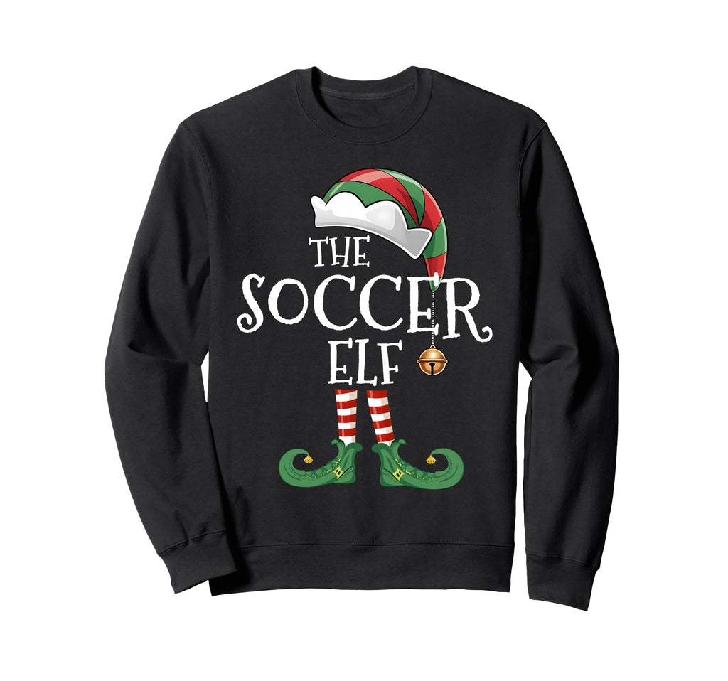 Soccer Elf Matching Family Group Elf Sweatshirt - Graphic Print Unisex