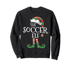 Soccer Elf Matching Family Group Elf Sweatshirt - Graphic Print Unisex