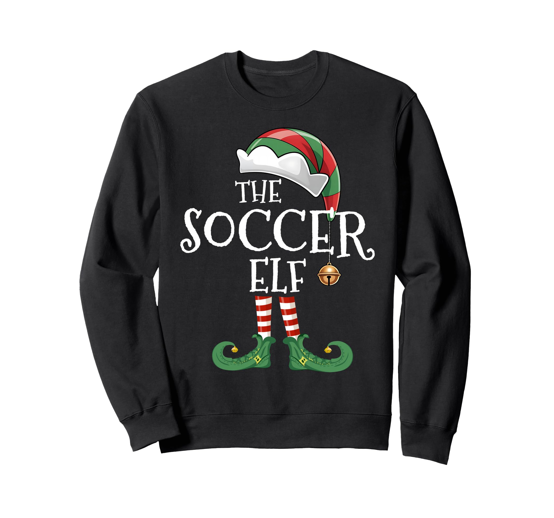 Soccer Elf Matching Family Group Elf Sweatshirt - Graphic Print Unisex