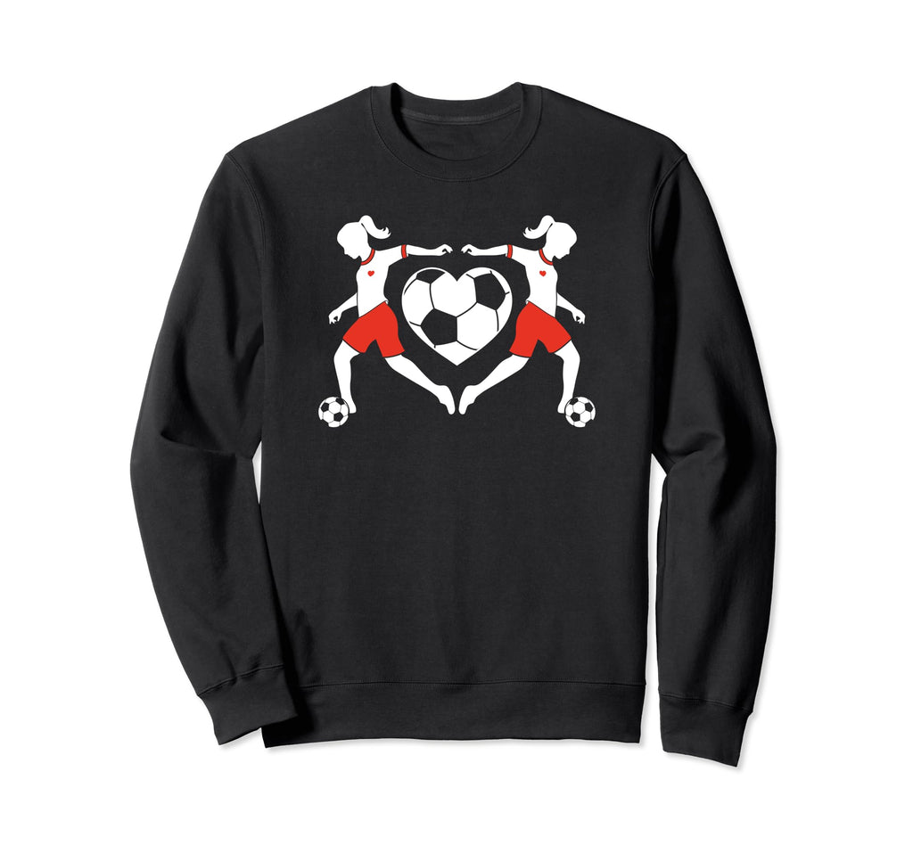 Soccer Players Soccer Ball Heart Sweatshirt - Custom Art Print Men Women